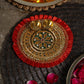 Rajwada Gota Patti Red Pooja Thali 6"