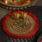 Rajwada Gota Patti Red Pooja Thali 6"