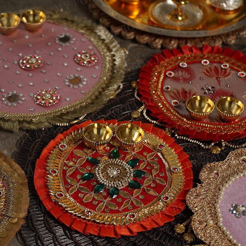 Light Pink Pooja Thali 8''