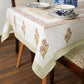Afjali Tulip Floral Block Printed Table Cloth