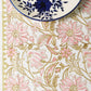 Afjali Tulip Floral Block Printed Table Cloth