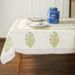 Dahlia Floral Block Printed Tablecloth