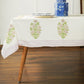 Dahlia Floral Block Printed Tablecloth