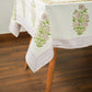 Dahlia Floral Block Printed Tablecloth