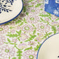 Dahlia Floral Block Printed Tablecloth