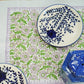 Dahlia Floral Block Printed Tablecloth