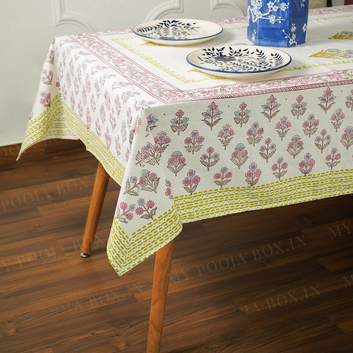 Gul Nilofer Block Printed Tablecloth