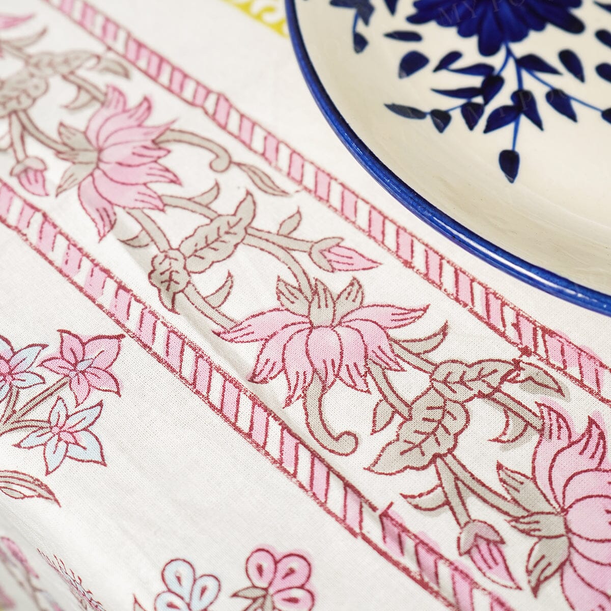 Gul Nilofer Block Printed Tablecloth