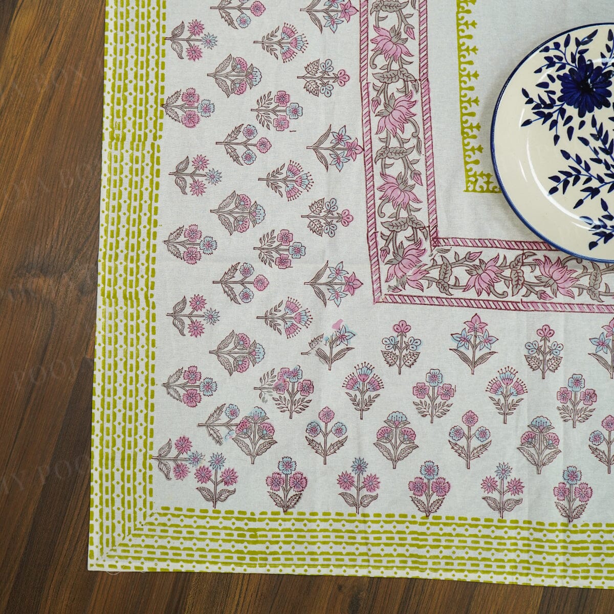Gul Nilofer Block Printed Tablecloth
