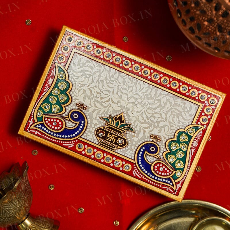 Embellished Marble Pooja Chowki