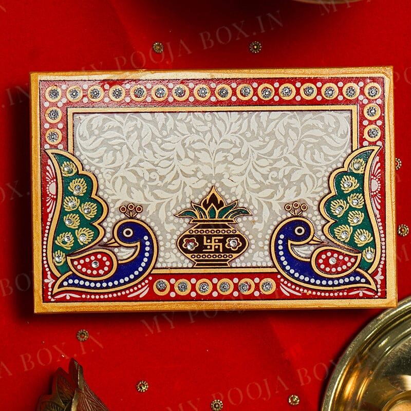 Embellished Marble Pooja Chowki