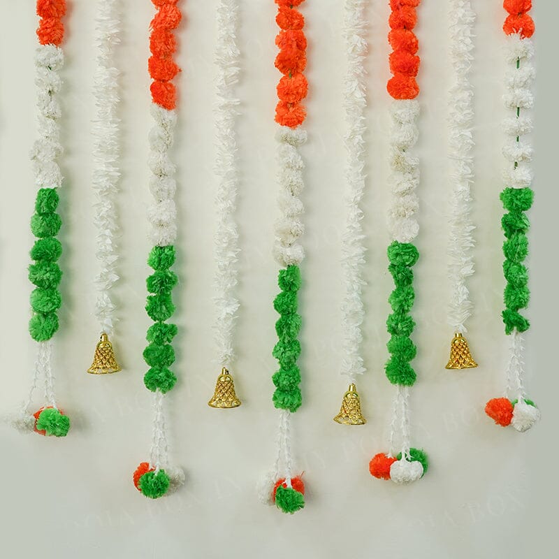 Artificial Jasmine Flower And Tricolor Marigold Backdrop Decoration