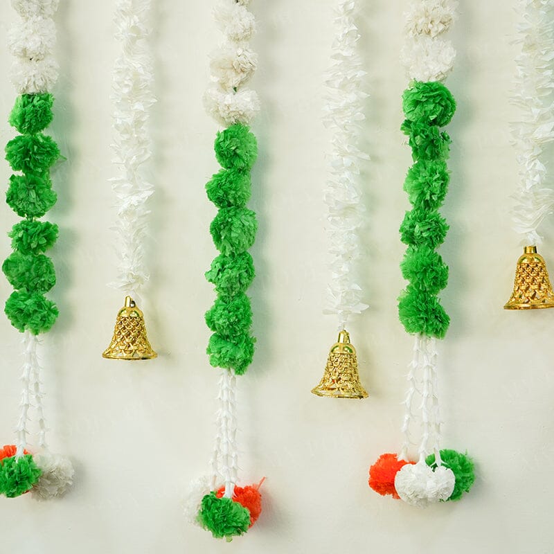 Artificial Jasmine Flower And Tricolor Marigold Backdrop Decoration