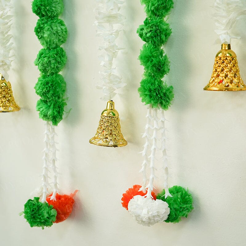 Artificial Jasmine Flower And Tricolor Marigold Backdrop Decoration