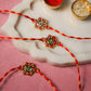 Floral OM Red Rakhi