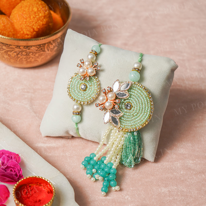 Garden Grace Green Bhaiya Bhabhi Rakhi