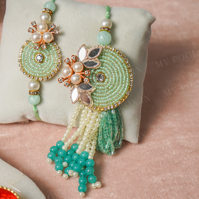 Garden Grace Green Bhaiya Bhabhi Rakhi