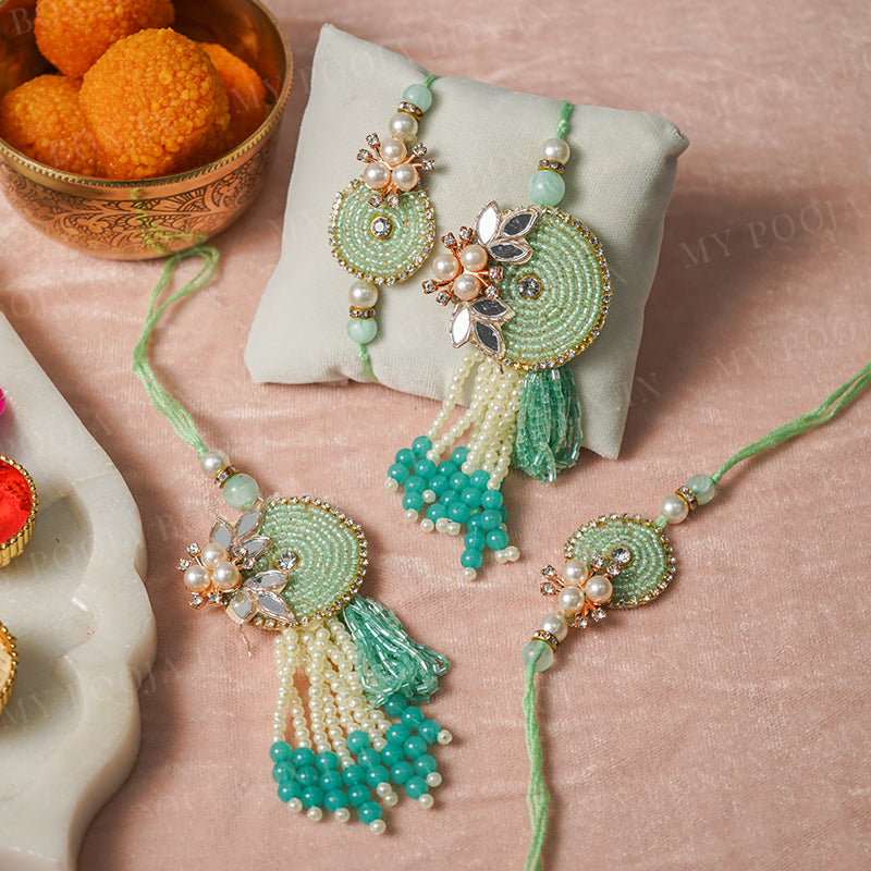 Garden Grace Green Bhaiya Bhabhi Rakhi
