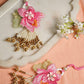 Floral Pink Embroidered Bhabhi Lumba Rakhi