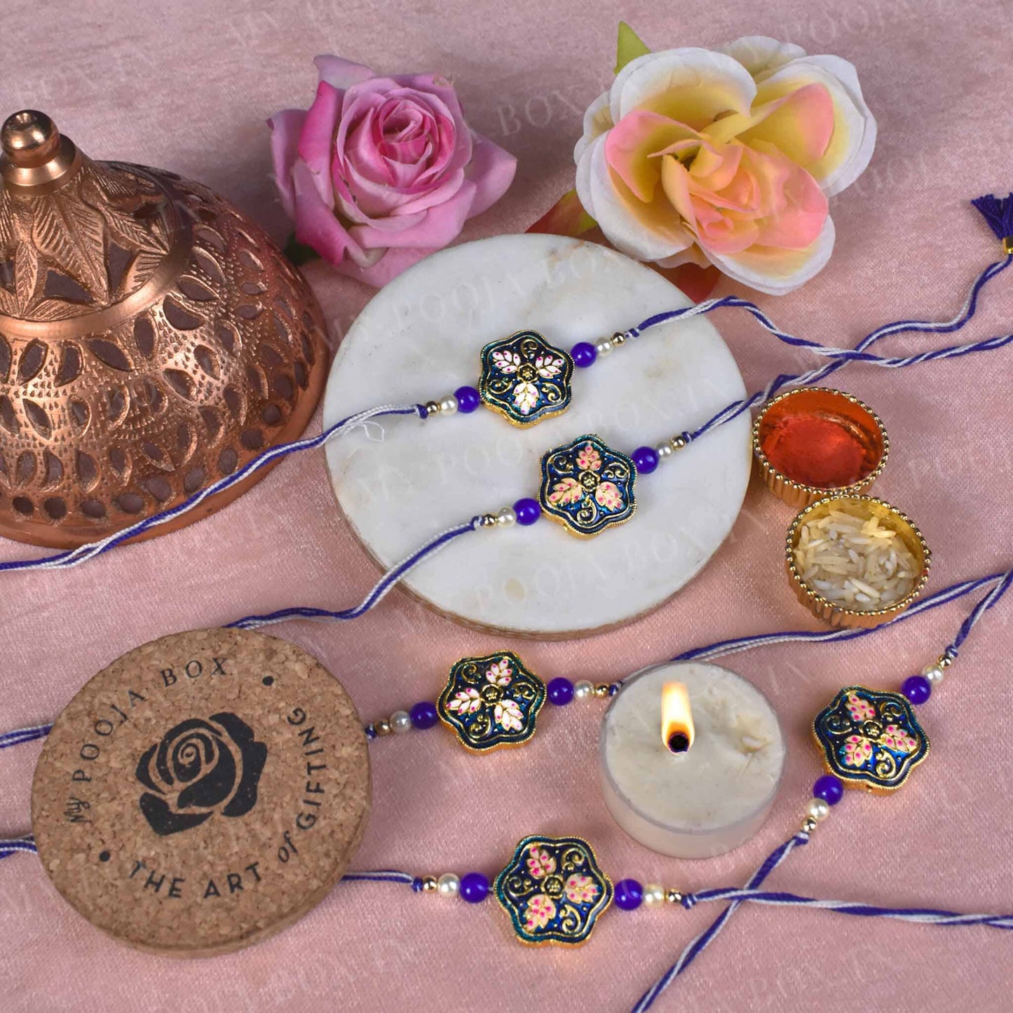 Blue Blossom Bhaiya Rakhi