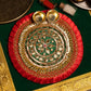 Rajwada Gota Patti Red Pooja Thali 6"