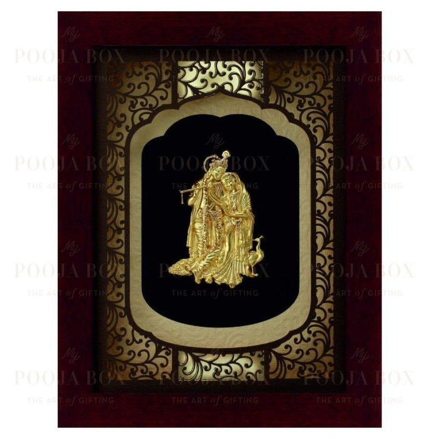24K Gold Foil Big Radha Krishna Elite Frame Framed Paintings