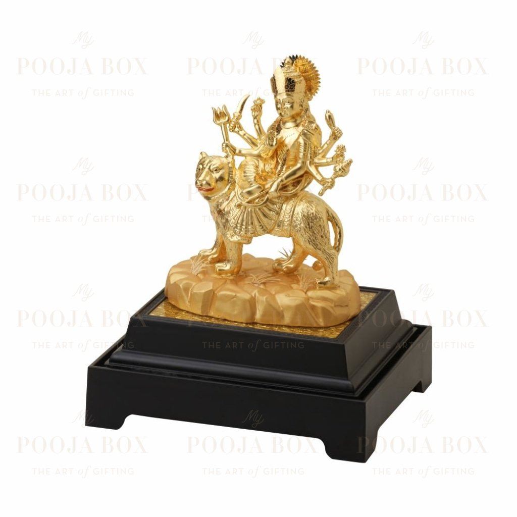 24K Gold Foil Durga Maa Idol Idols