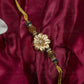 24K Gold Foil Floral Rudraksh Rakhi Rakhi