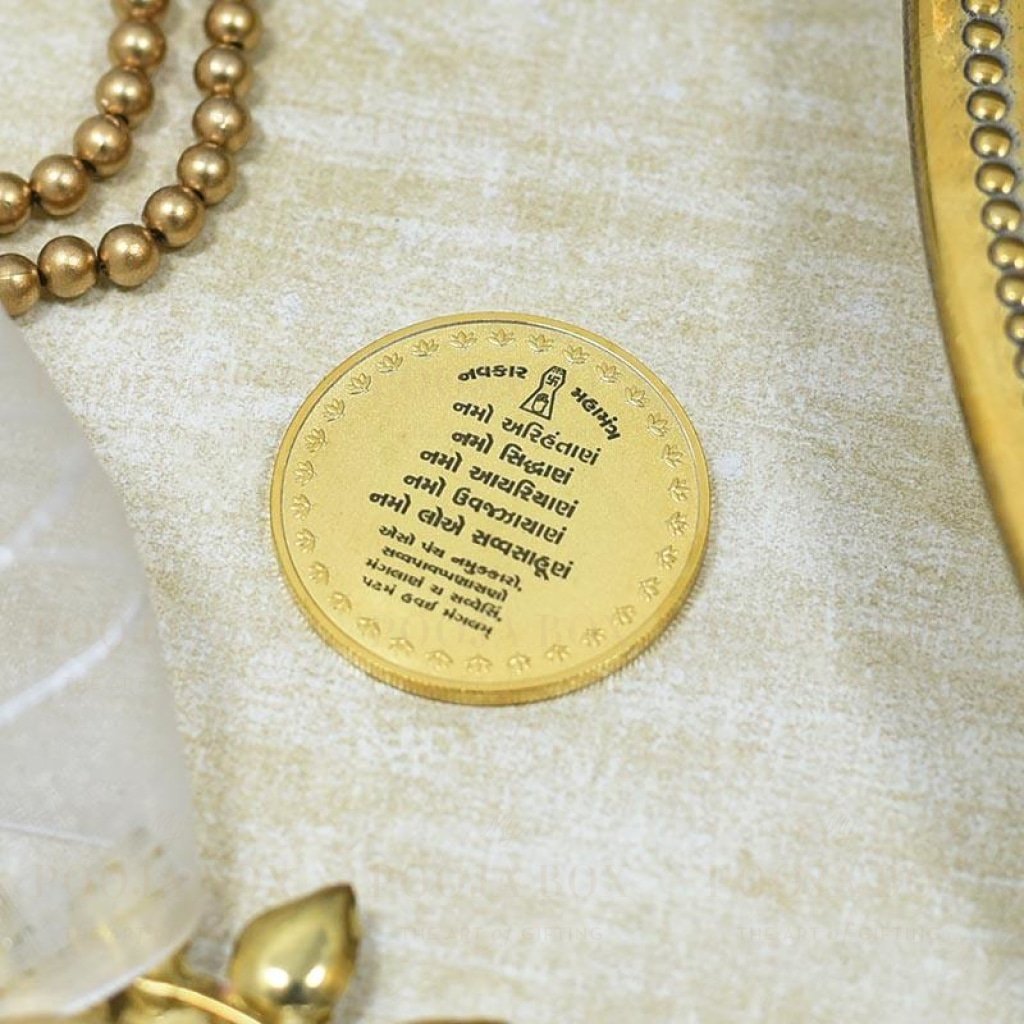 24K Gold Foil Navakar Mantra Coin & Bar