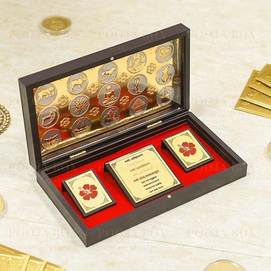 24K Gold Foil Tirthankara Rishabhanatha Pooja Box