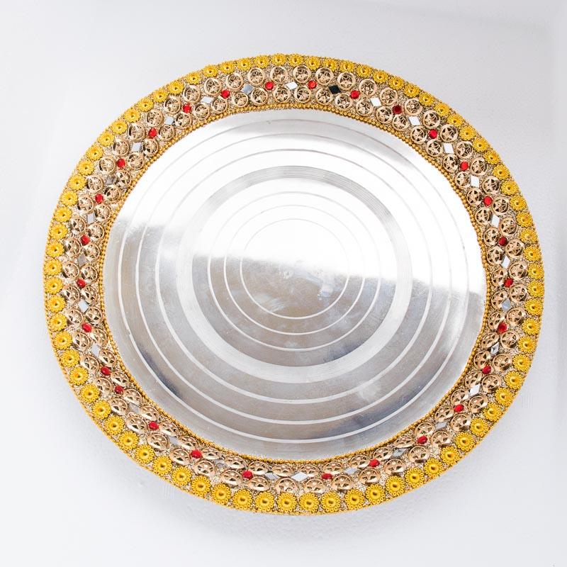 Embellished Thali - Red Beads