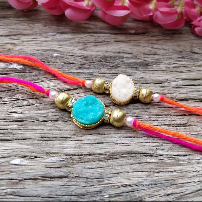 Chic Ornate Rakhi Set of 2