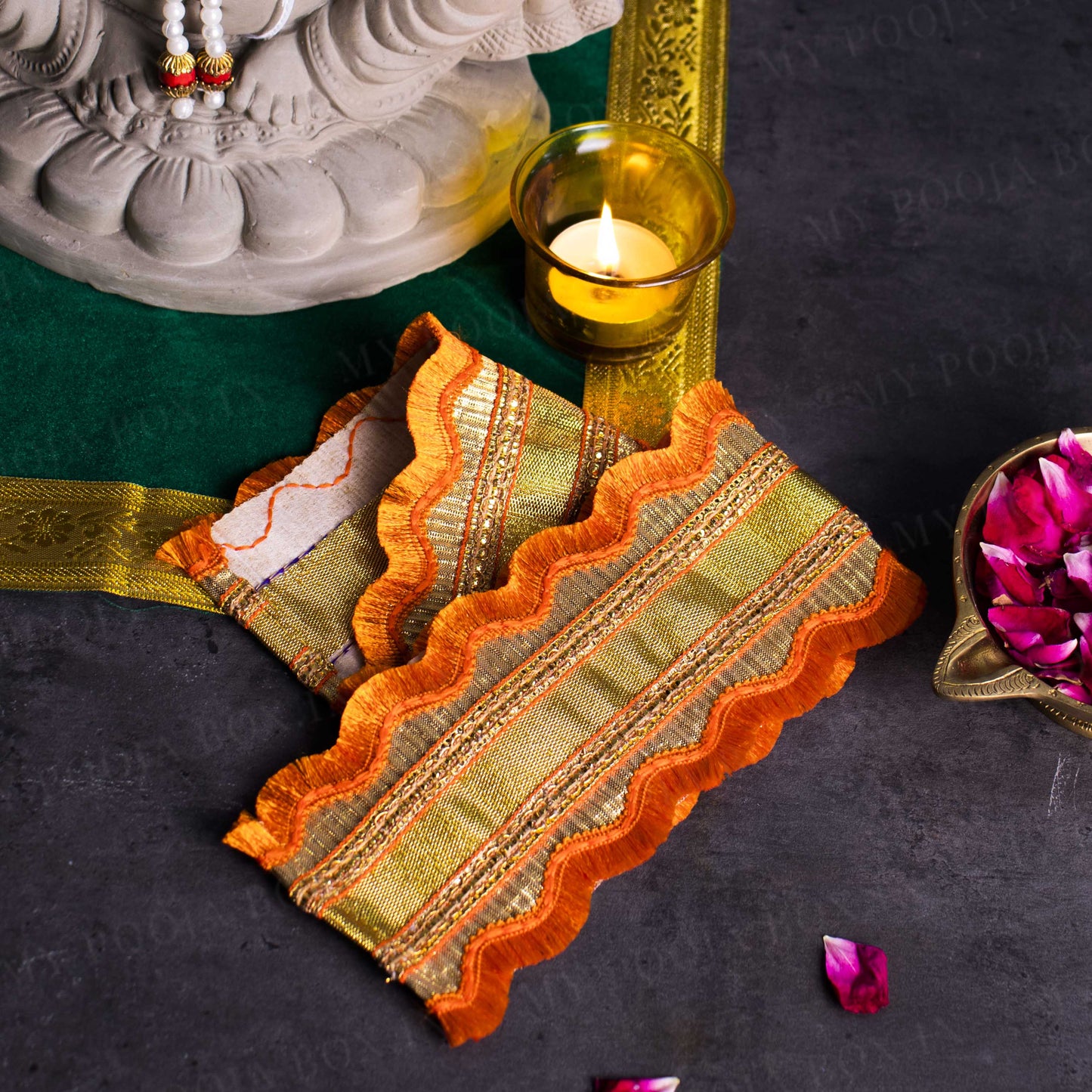 Satin Patka/Dupatta Orange - 55cm
