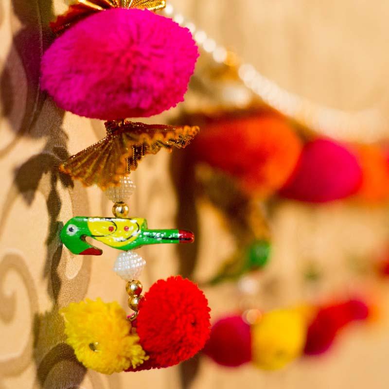 Beautiful Handmade Pompom Gotta Patti Toran
