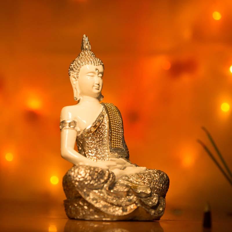 Silver Buddha Statue in Dhyana Mudra