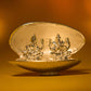 Stunning Silver Metal Laxmi Ganesh Statue in a Shell
