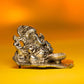 Antique Silver Lord Ganesha Statue on a Leaf