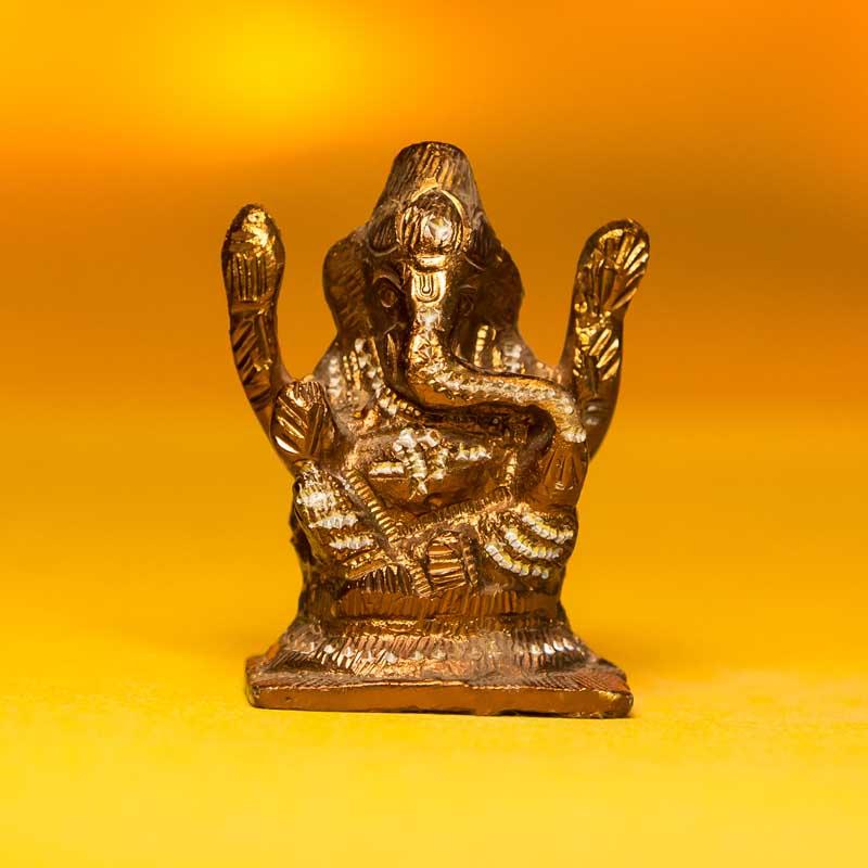 Aluminium Laxmi Ganesh Figurine in Copper Shade