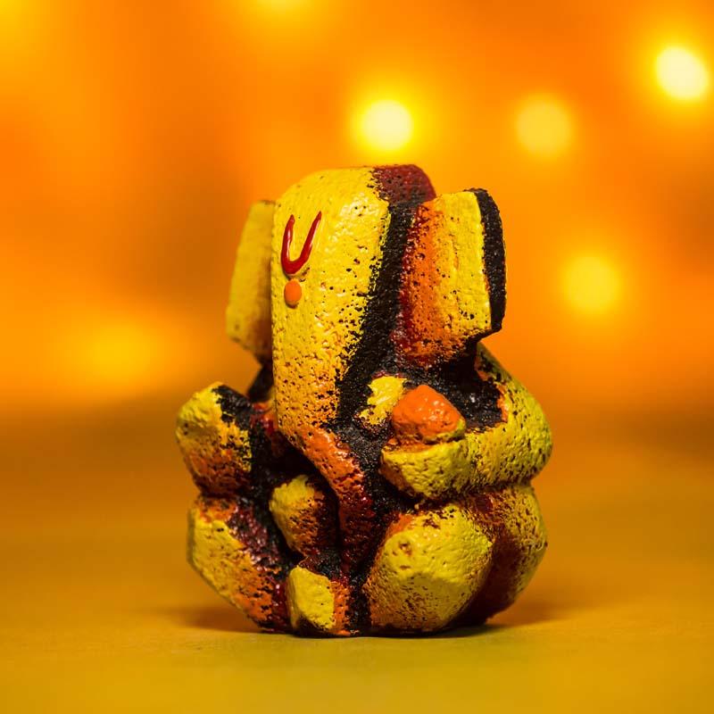 Lime Stone Vibrant Lord Ganesha Figurine