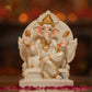 Handcrafted White Ganesha Statue on Throne