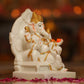 Handcrafted White Ganesha Statue on Throne