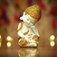 Pristine White and Gold Laughing Buddha (Set of 4)