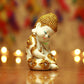 Pristine White and Gold Laughing Buddha (Set of 4)