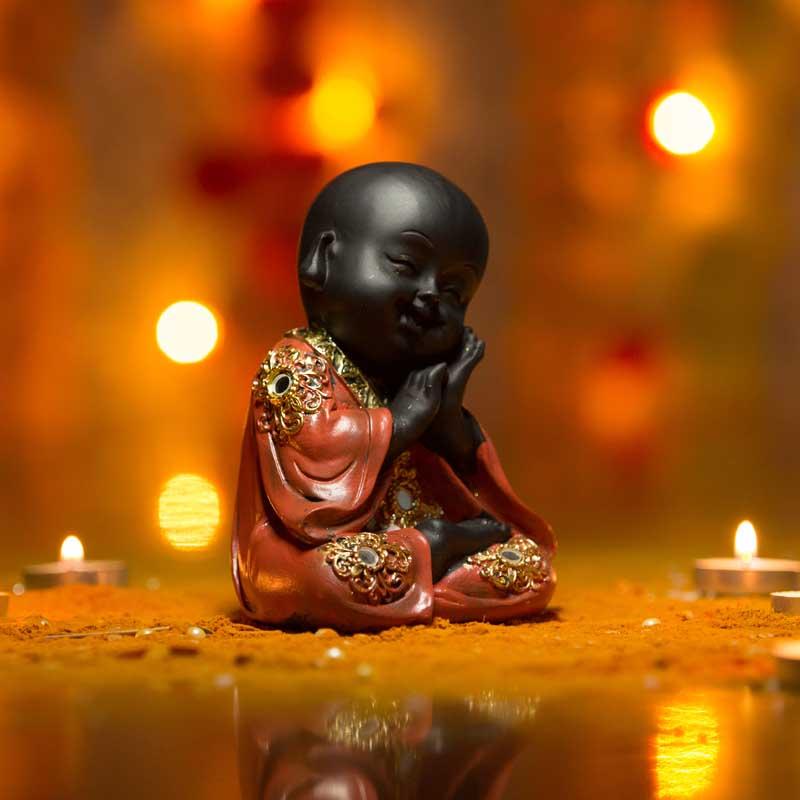 Stunning Baby Monk Figurine in Jolly Mood