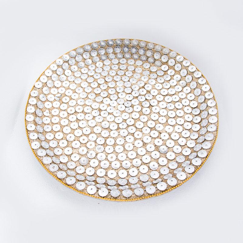 Embellished Thali - Light Silver