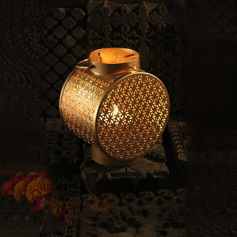 Golden Handcrafted Tealight Holder Small