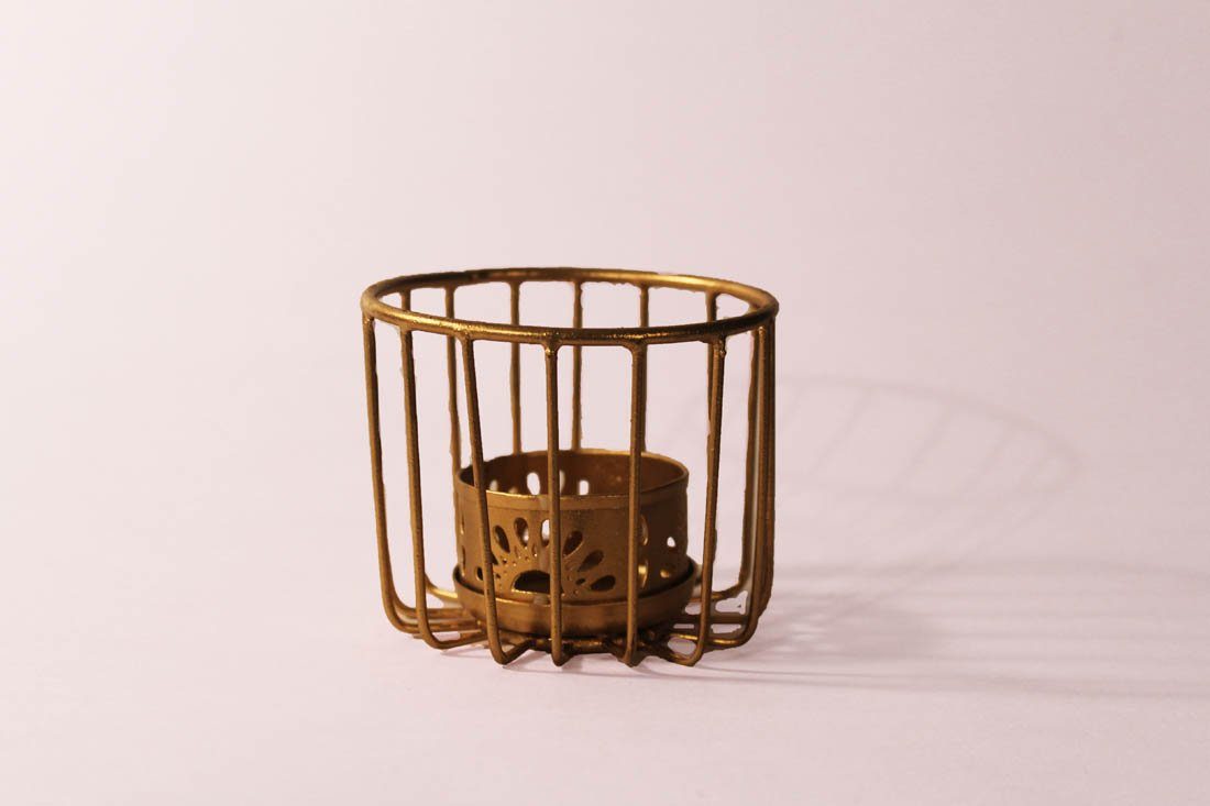 Splendid Caged Gold Votive T-light Holder
