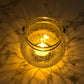 Designer Yellow Crackled Glass Lantern Tealight Holder