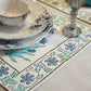 Neelam Blue Floral Block Print Cotton Table Mat Set Of 6