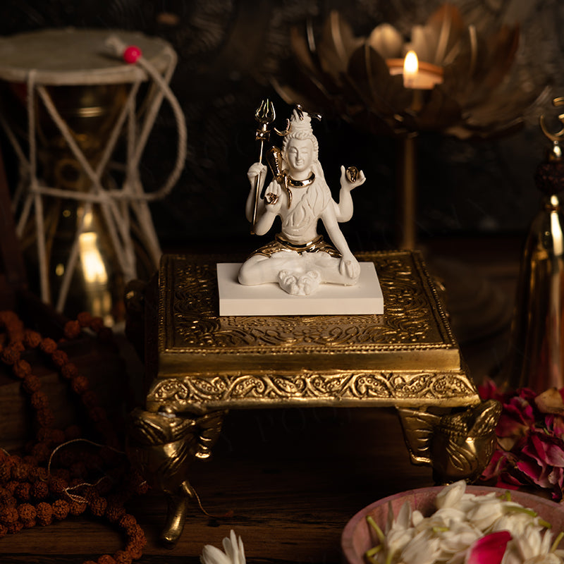 Auspicious Lord Shiva Gold Plated Idol